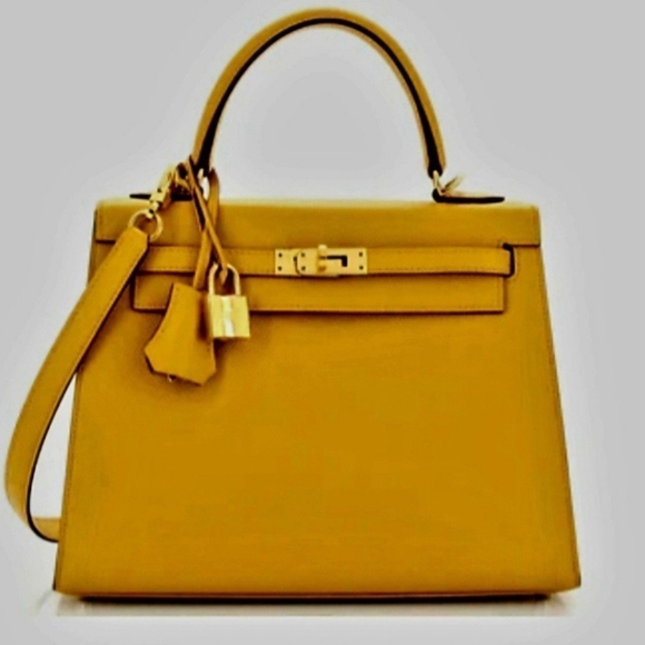 COPY - Stunning 100% leather quality not designer like,  Kelly bag brown 28. - Picture 3 of 13